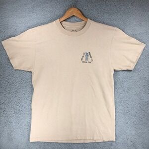 Last Call Co Mens Large Tan Skulls See Hear Say No Evil Graphic T-Shirt Beige